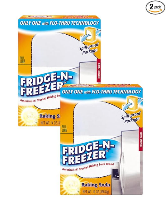 Baking Soda, 14 oz (Pack of 2) - Fridge and Freezer Odor Absorber