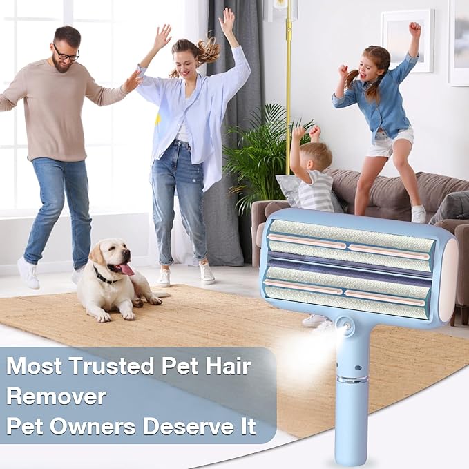 Pet Hair Removal Tool: New Upgraded Pet Hair Remover with Fur Bin-Reusable Lint Roller for Pet Hair-Cat and Dog Hair Remover for Couch, Furniture, Carpet, Clothes, Car Seat - Essential for Pet Owners