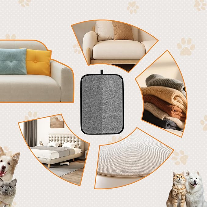 Pet Hair Removal Glove, Reusable Pet Hair Remover Tool with Larger Cleaning Space, Electrostatic Pet Hair Gloves for Couch, Carpet, Clothing, Car Seat