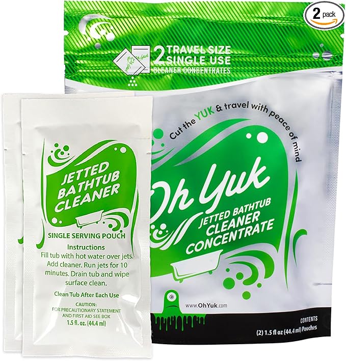 Oh Yuk Jetted Bathtub Cleaner Concentrate - 2 Single-Use Travel Pouches