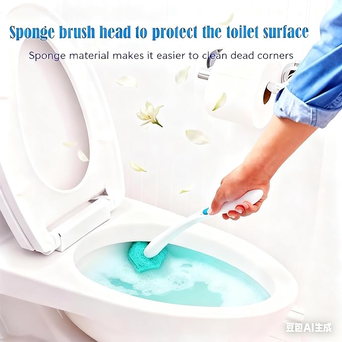 Disposable toilet brush head refills, with purple cleaning agent lavender fragrance, 50 pieces (Jasmine)