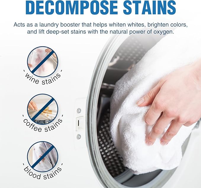 Sodium Percarbonate 10 lbs – Oxygen Bleach Powder & Laundry Booster – Multi-Purpose Cleaner for Stain Removal, Whitening, Deodorizing – Chlorine-Free Fragrance-Free