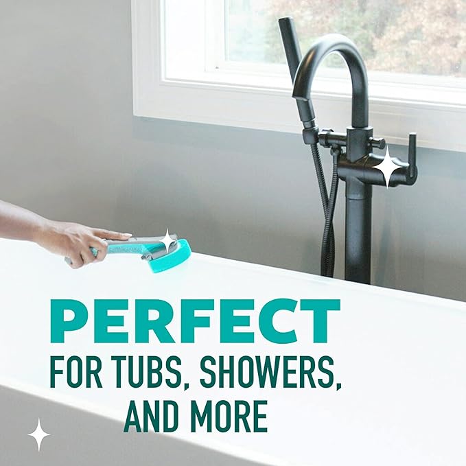 Scotch-Brite Swift Scrub Tub & Shower Wand Refills, Ideal for Bathroom Buildup, Glass Door, Shower and Bath Cleaner, Soap Scum Remover, 2 Wand Refills