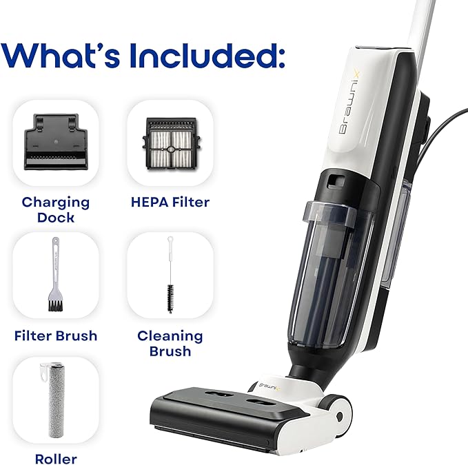 Wet Dry Vacuum and Mop for Hard Floors | Digital Display | Great for Sticky Messes, Pet Hair, Picks Up Debris & Deep Scrubs | Self Cleaning | Vacuum Cleaner for Hard Floors and Area Rugs