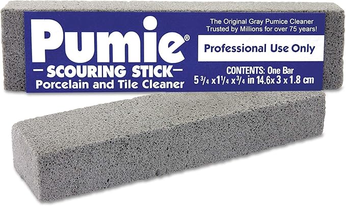 PUMIE Pumice Scouring Stick for Cleaning Toilet Rings Stain & Hard Water Rings, Extra Strong Heavy Duty Pumice Stone for Toilet Cleaning, Rust, Grills, Tough Bathroom, Ovens, Pools & Tubs - Pack of 12