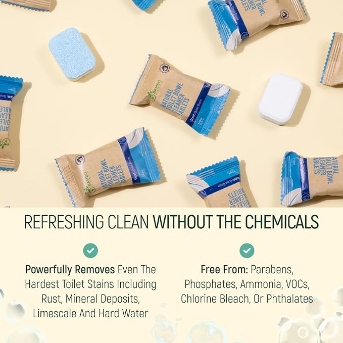 Natural Toilet Bowl Cleaning Tablets - Eco Friendly Products & Cleaning Supplies Bathroom Cleaner Refill Tablet Pack Of 12/24/48 Tabs (24)