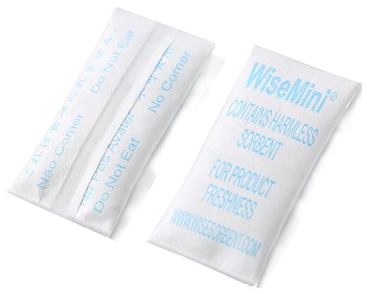 0.5 Gram 2000 Pack Silica Gel Packs, Dessicant Packets, Moisture Absorbers for Food Storage, Food Grade Desiccant Dehumidifiers, WiseMini
