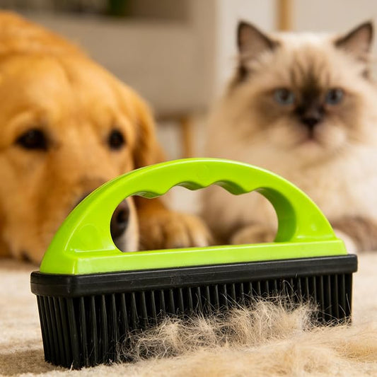 Pet Hair Remover Rubber Brush, Bath Brush for Dogs & Cats, Reusable Lint Roller, Furniture & Car Hair Removal Brush, Effective for Carpets, Couches, and Clothes