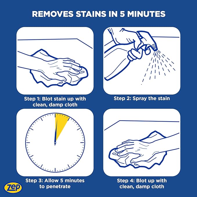 Zep Commercial Advanced Oxy Carpet & Upholstery Stain Remover, 12-1 Qt. Bottles, Bleach-free, Color Safe, Eliminates Tough Stains And Odors (ZUOXSR32)