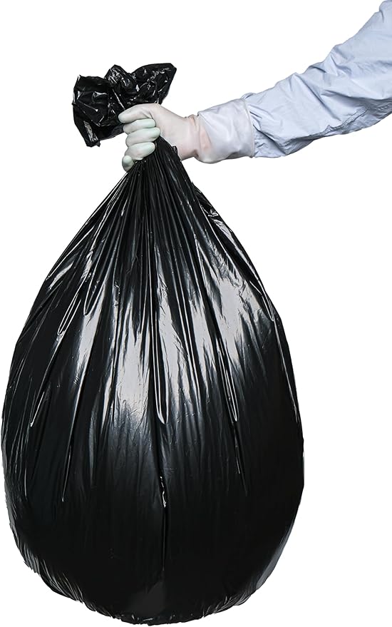 TYPLASTICS Heavy Duty 55-60 Gallon Trash Can Liners, 36" x 60", 1.2Mil, Black Garbage Bags, Multipurpose for Lawn, Leaf, Yard, Office, Outdoor, Gardening, Commercial and Industrial - Boxes of 100
