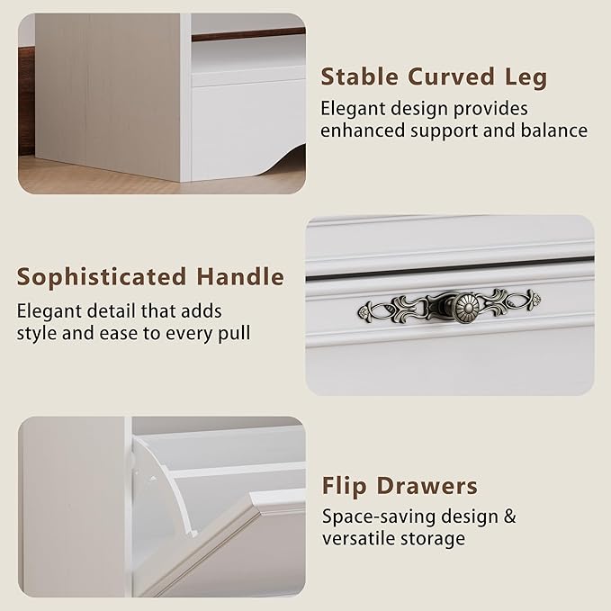 Shoe Cabinet for Entryway, Slim Shoe Storage Cabinet with Adjustable Shelves, Wooden Rack and Organizer for Small Spaces, Closet, Foyer, Hallway