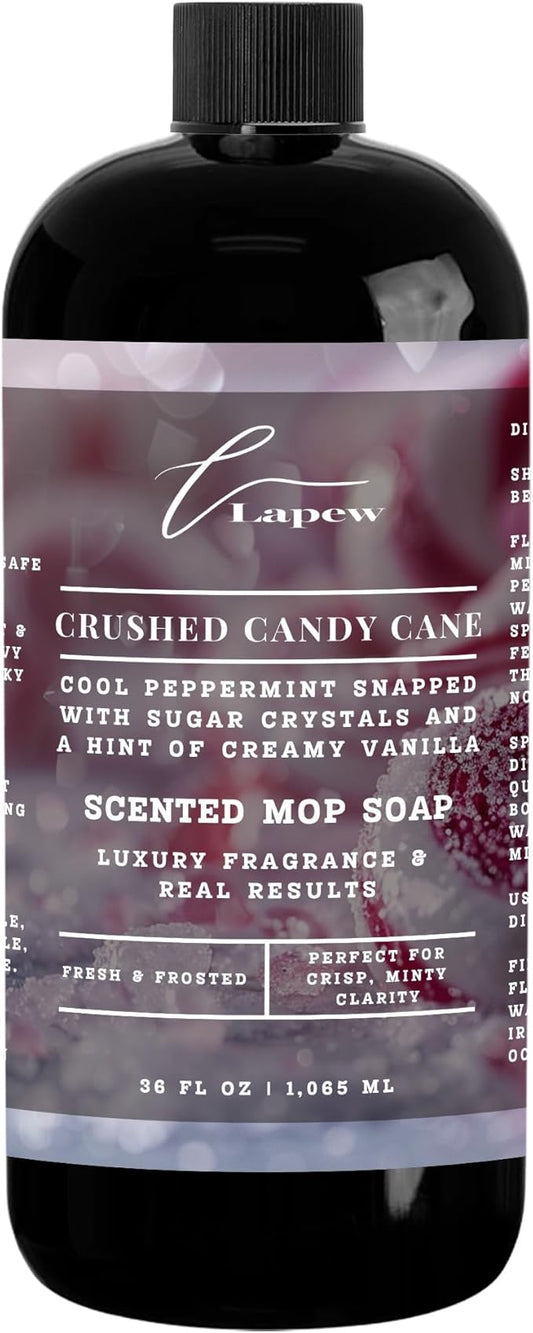 Luxury Floor Cleaner, Scented Mop Soap Concentrate | Hard Floor Cleaner for Tile, Vinyl, Laminate, LVP & Sealed Hardwood | Low-Foam, Streak-Free | 36 oz | Crushed Candy Cane