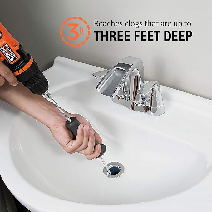 DrainShroom DSSNK070 Revolutionary Tub and Sink Snake Auger Clog Remover for Bathroom Drains, 42 Inch, Stainless