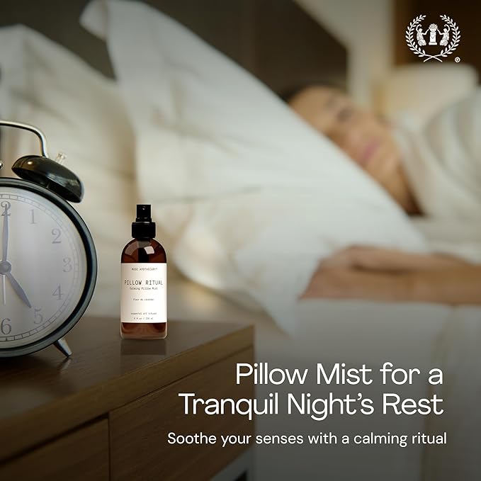 Muse Apothecary Pillow Ritual - Aromatic, Calming and Relaxing Pillow Mist, Linen and Fabric Spray - Infused with Aromatherapy Essential Oils - 8 oz, Bergamot + French Lavender + Sandalwood, 2 Pack