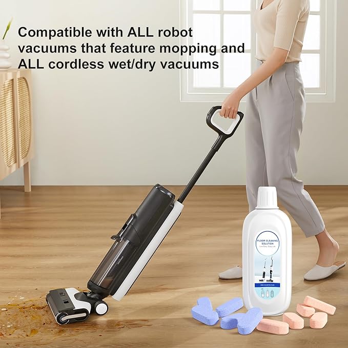 5 Bottles Compatible with Tineco Cleaning Solution Pet 500ml Per Bottle Orange Scents Floor Cleaner Compatible with All Robot Vacuums with Mopping and Cordless Wet/Dry Vacuum (Orange Scents)