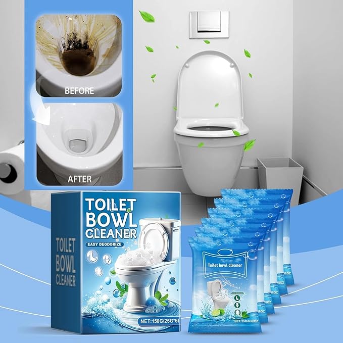 Splash Toilet Cleaner, New Foaming Bowl Toilet Cleaner, Bowl Powder Bathroom Sink and Drain Powder(2 Box 12 Bags)