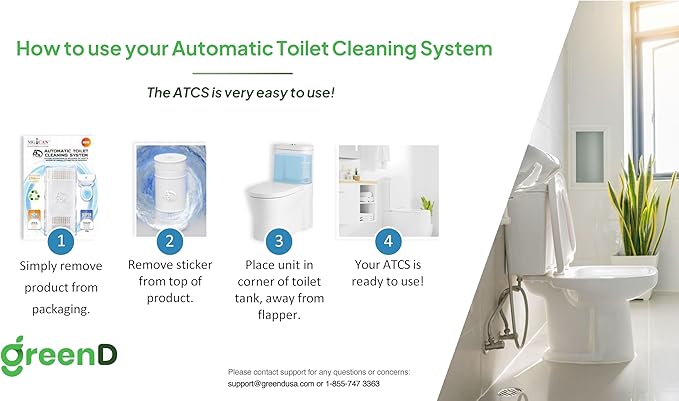 MGICAN Patented Automatic Toilet Cleaning System(ATCS) | Non-Toxic | Bleach Free & Long-Lasting | In Tank Toilet Bowl Cleaner | Cleans & Removes Stains in Every Flush| UL-Certified, 1 Pack