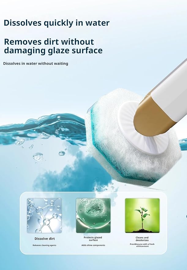 Disposable toilet brush head refills, with purple cleaning agent lavender fragrance, 50 pieces (Jasmine)