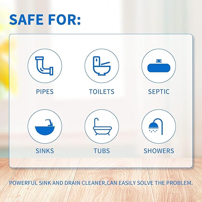 Wild Tornado Pipe Dredge,Powerful Sink Cleaner Powder Fast Foaming for Kitchen Toilet Pipeline Quick Cleaning Tool（2pcs）
