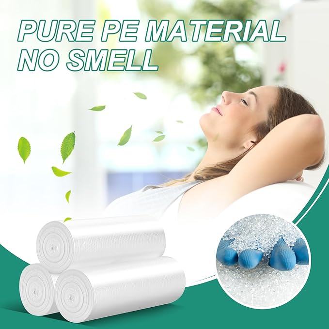 Magesh 4 Gallon Trash Bag Strong, Leakage-Free, Small Garbage Bags Unscented Thick for Bathroom, Office, Kitchen Small Trash Can, 15L, 1000 Bags, Clear