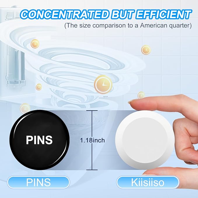 KIISIISO Toilet Bowl Cleaners Tablets(12 Pack), Household Lime Rust Removers, Automatic Toilet Tank Cleaner, with Sustained Release Technology for Bathroom Cleaners