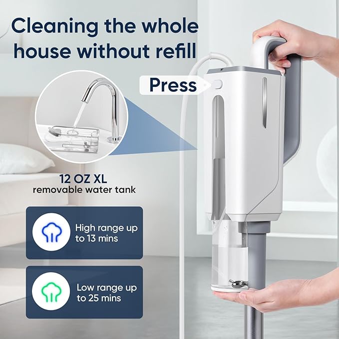 Steam Mop for Floor Cleaning, Steam Cleaner for Home with Handheld 6-in-1 Multi-function Attachments for Hardwood Floors, Clothes, Windows, Tiles Grout, Furniture Cleaning (off-white)