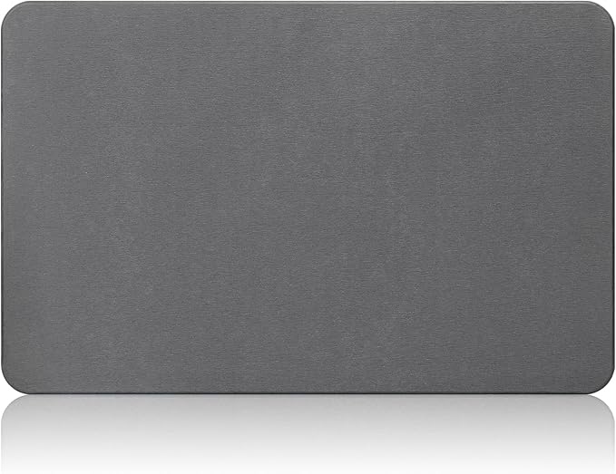 Diatomite Stone Bath Mat, Premium Non-Slip Natural Diatomaceous Earth Bathtub Fast Drying Mats for Bathroom Floor (23.6" x 15.4" Dark Grey)