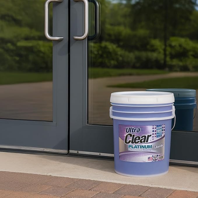 Ultra Clear Platinum Glass Cleaner, Crystal Clear Streak-Free Shine Polished Finish, for Commercial and Residential Use Lavender Fresh, 5 Gallons