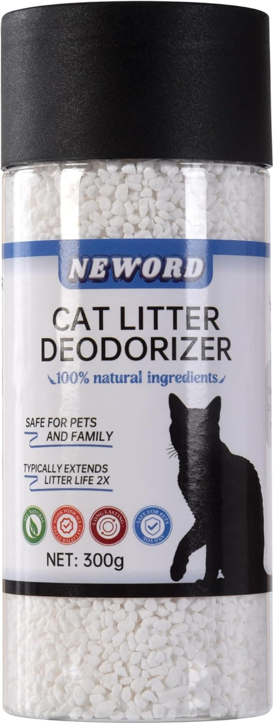 NEWORD Crystals Cat Litter, 0.66 LBS Odor Eliminator for Cat Litter Box, Keep Fresh & Odor-Free, Natural & Safe for Cats, Long-Lasting Odor Control, Extends Litter Life by 2X