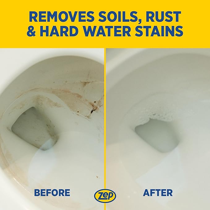 Zep Acidic Toilet Bowl Cleaner - 32 oz (Case of 4) - ZUATBC324 - Experience the Ultimate Cleaning Power with Our 2x Thicker Clinging Formula, Designed to Deliver a Professional-Quality Clean