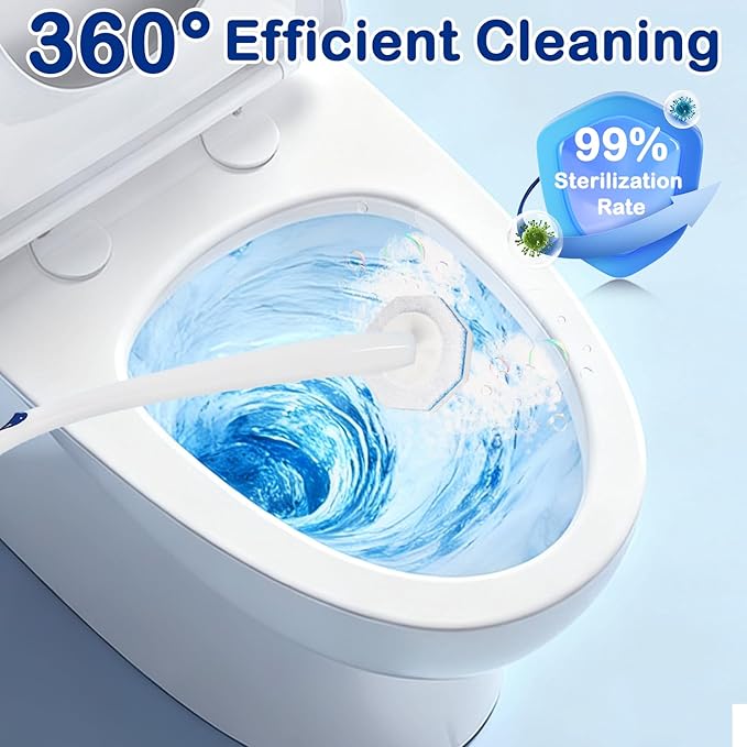 50 Count Disposable Toilet Wand Refills for Toilet Wand, 5X Cleaning Power Scrubber Refill, Bathroom Cleaning Supplies, No Falling Apart, Fresh Fragrance