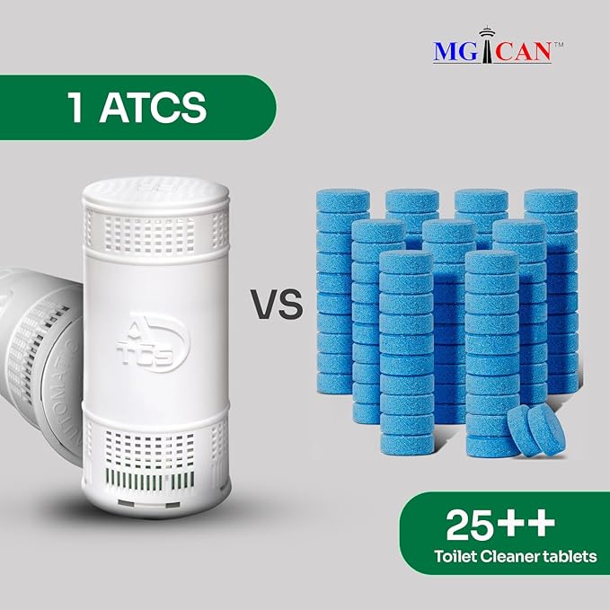 MGICAN Patented Automatic Toilet Cleaning System(ATCS) | Non-Toxic | Bleach Free & Long-Lasting | In Tank Toilet Bowl Cleaner | Cleans & Removes Stains in Every Flush| UL-Certified, 2 Pack