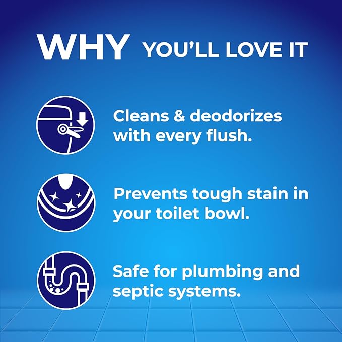 Toilet Bowl Cleaner Blue Active Rim Hanger – Ocean Scent, 2 × 1.8 OZ (50g), Lasts Up to 2 Months, Cleans & Deodorizes with Every Flush