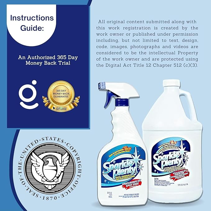 Sparkle Plenty Chandelier Cleaner Drip Dry Spray No Wipe -Dust Remover & Streak Free Glass Cleaner Spray for Crystal Chandelier & Window Screen -Versatile Household Cleaning Supplies (32 oz, 1 Gallon)