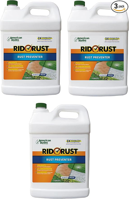 IPW Industries Inc. - Rust Remover & Stain Preventer, Outdoor Rust Stain Remover, 2X Concentration, Landscaping Rust Prevention - 1/2 Gallon, (3-Pack)