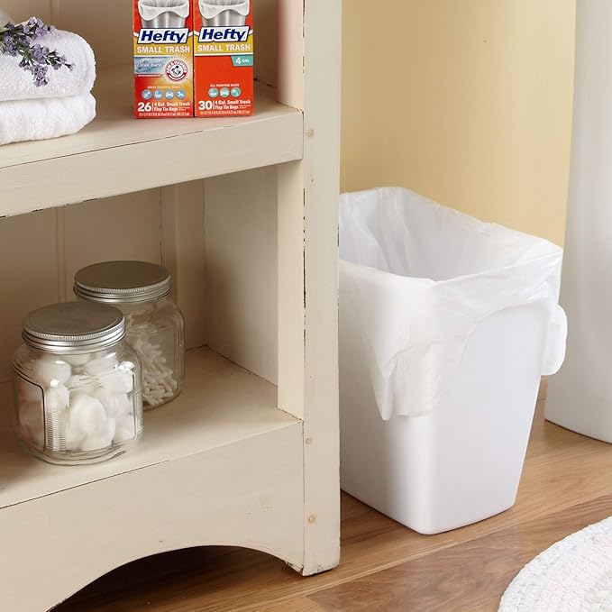 Hefty Small Garbage Bags, Flap Tie, Tropical Paradise Scent, 4 Gallon, 26 Count