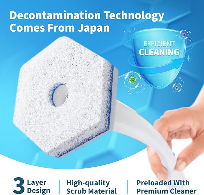 oshang Toilet Cleaner Refills, Toilet Refill Pads, Disposable Toilet Brush Heads for Toilet and Bathroom Cleaning, Compatible with Clorox Toilet Brush (20 Count)