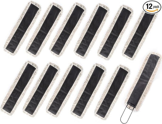 Matthew Cleaning 36'' High Strength Disposable Dust Mop Cotton Cut-end Yarn Mop Replacement Heads for Residential & Commercial Fit Standard Dust Mop Frames, Hardwood, Laminate, Concrete Floors 12Pack