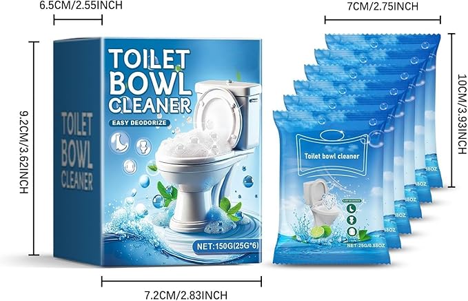 Splash Toilet Cleaner, New Foaming Bowl Toilet Cleaner, Bowl Powder Bathroom Sink and Drain Powder(2 Box 12 Bags)