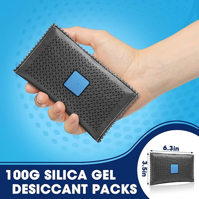 Timgle 10 Pcs 100g Rechargeable Desiccant Packs for Storage Silica Gel Packets Dry Moisture Absorbers Bags Reusable Desiccant Car Dehumidifiers Bag for Closet Home Car Moisture Absorbing