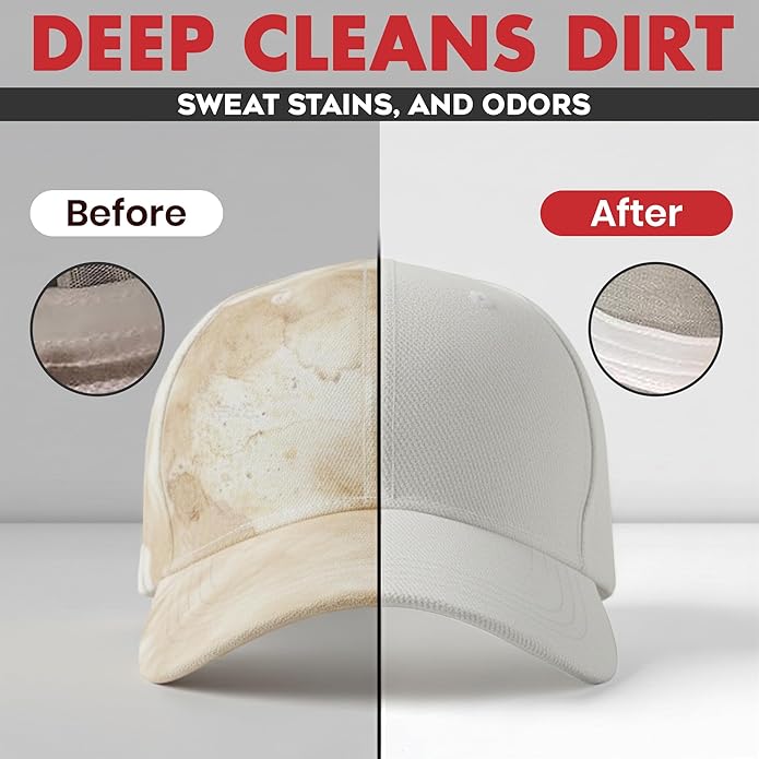 Ultimate Hat Cleaning Kit for All Types of Hats - Hat Cleaner with Brush and Deodorizer - Hat Stain Remover for Baseball Cap, Cowboy Hats and More