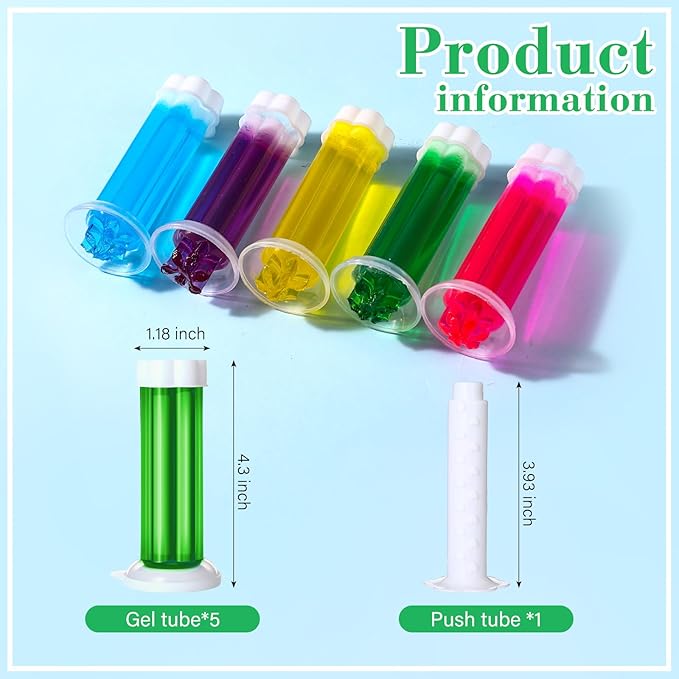 5 Pcs Toilet Gels 70 Count 5 Kinds Flower Stamp Bowl Gel Scent Toilet Stain Removal Cleaner Air Freshener Flower Stamps Pack for Bathtubs Bathroom