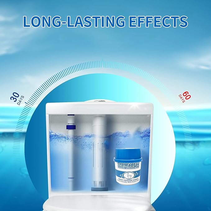 6Pcs Enzymatic Toilet Bowl Cleaner Bottles,Long-Lasting Toilet Tank Cleaner,Automatic Toilet Bowl Cleaner Tablets in Bottles for Tank Bathroom High-efficiency Deodorization Powerful Cleaning