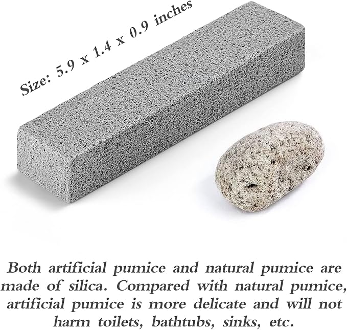 6Pack Pumice Stone for Toilet Cleaning Bowl Stick,Powerfully Cleans Hard Water Rings, Calcium Buildup & Stains, Suitable for Cleaning Toilet, Bathtubs, Kitchen Sink, Grill
