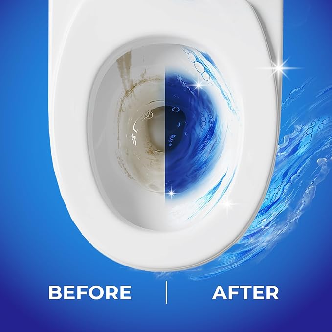 Toilet Bowl Cleaner Blue Active Rim Hanger – Ocean Scent, 2 × 1.8 OZ (50g), Lasts Up to 2 Months, Cleans & Deodorizes with Every Flush