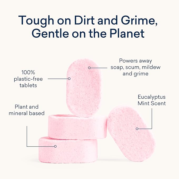 BLUELAND Bathroom Cleaner, 4-Pack Refill, Eucalyptus Mint Scent, Eco-Friendly Cleaning Supplies, 4 x 24 Fl oz