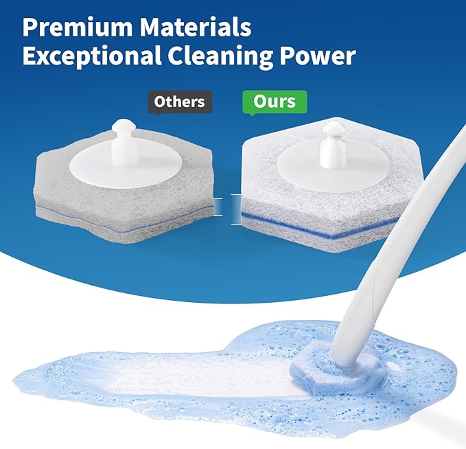 oshang Toilet Cleaner Refills, Toilet Refill Pads, Disposable Toilet Brush Heads for Toilet and Bathroom Cleaning, Compatible with Clorox Toilet Brush (20 Count)