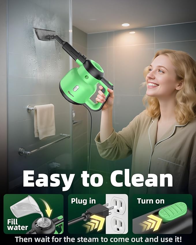 Steam Mop with Detachable Handheld Steam Cleaner for Home, 12-in-1 Multi Accessories, Quick 15s Heat, 221°F Floor Steamer & 320ml Water Tank, Powerful Steamer for Cleaning Floor, Carpet, Windows, Tile