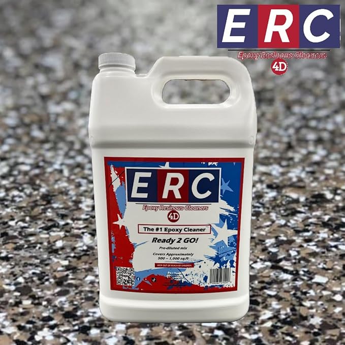 #1 Epoxy Cleaner "Ready 2 Go" Pre-Diluted Gallon of ERC Epoxy & Resinous Surface Cleaner | Professional Strength | No Mixing Required | Cleans Epoxy Floors, Sealed Concrete, and More