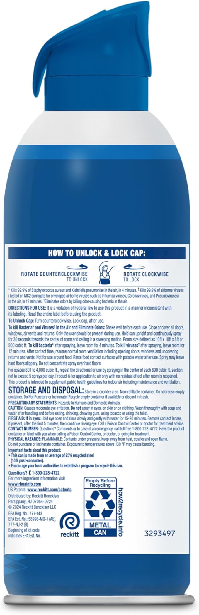 Lysol Air Sanitizer Spray with Odor Eliminator for Home & Office, Sanitizing Spray, Air Freshener Alternative, White Linen Scent, 10 oz (Pack of 3)